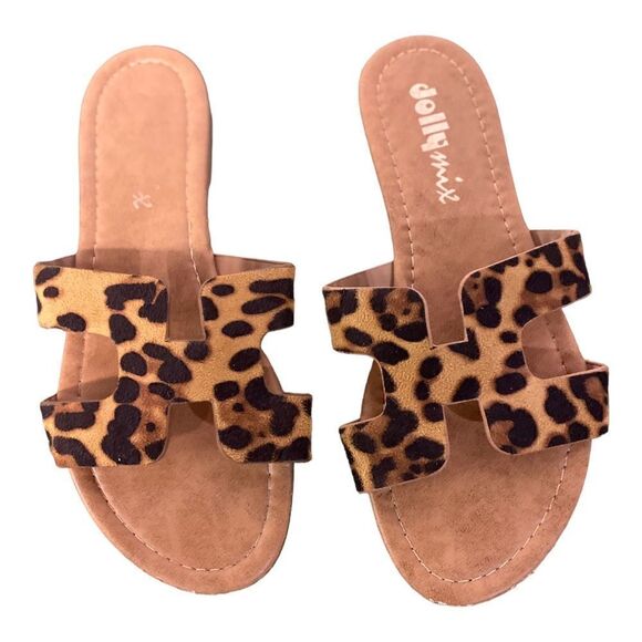 #307 DOLLY MIX H Leopard Sandals - Picture 1 of 6